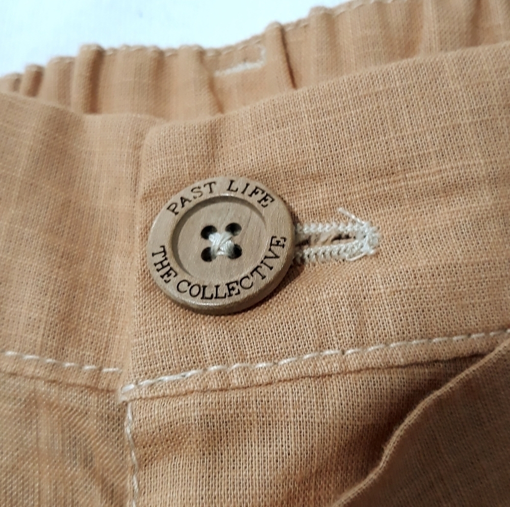 Past Life The Collective Organic Linen and Cotton Brownish Pants Belted Size 0 - Picture 3 of 13